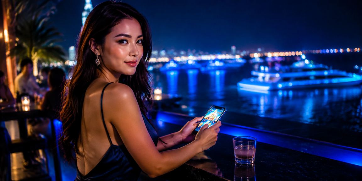 Người dùng xem bóng đá và theo dõi kèo thể thao trên điện thoại tại bãi biển Đà Nẵng